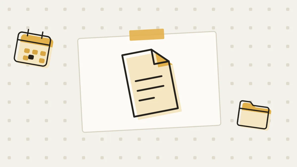 Illustration: a printed statement, with a calendar page and a document folder.